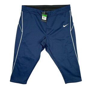 Nike Softball Pants Womens XL Stealth FP Navy Blue Calf Length Athletic NWT